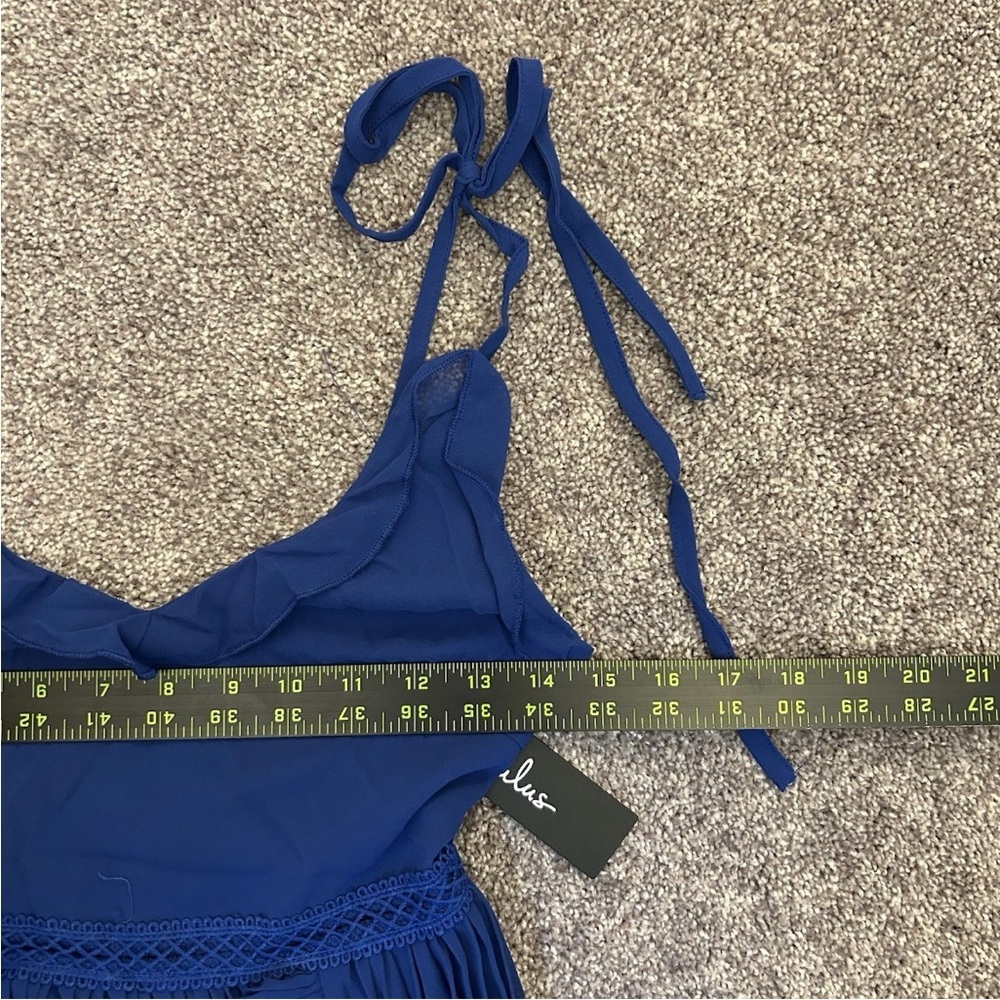 Lulu's Blue Ruffle Midi Dress - Picture 11 of 16